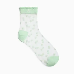 Vanessa Wu Chaussettes>Chaussettes A Pois Vertes Prescription Lab X
