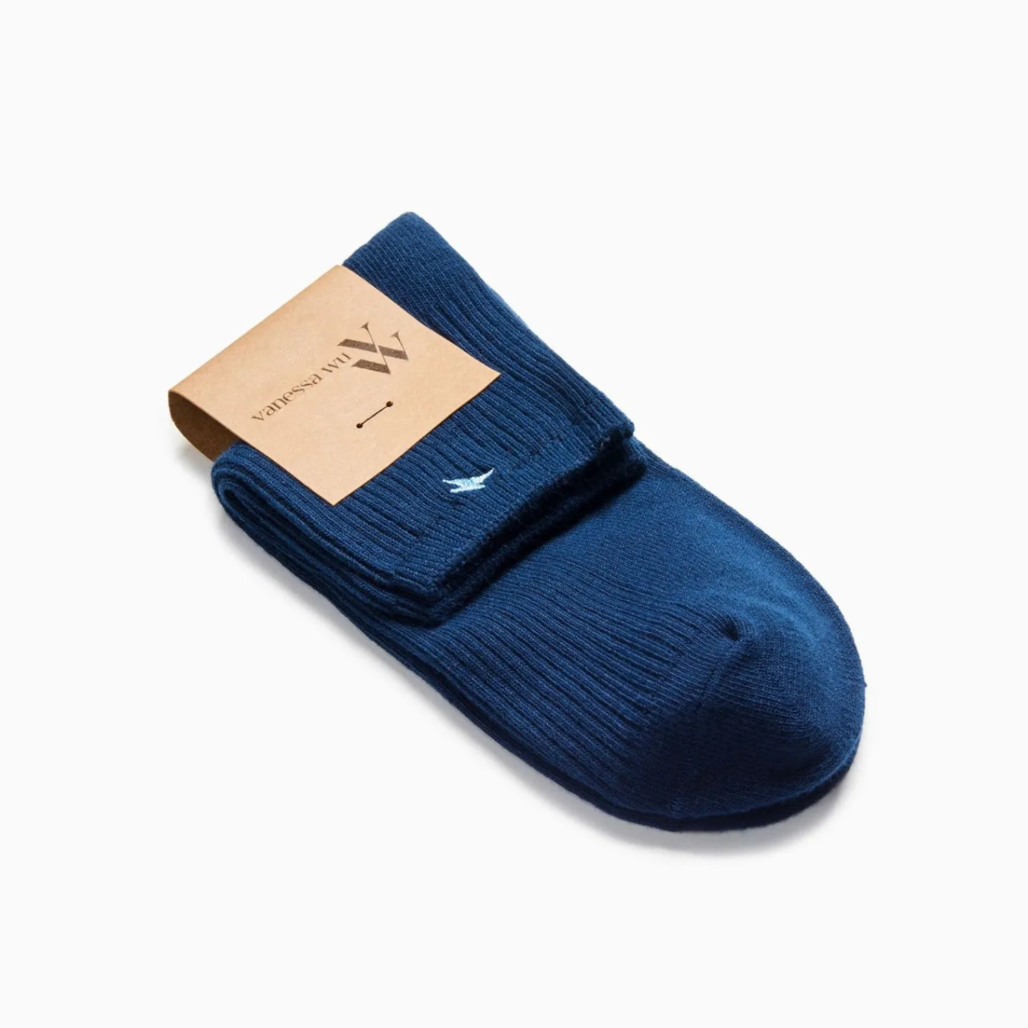 Vanessa Wu Chaussettes>Chaussettes Courtes Amy Bleu Marine Cotelees