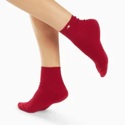 Vanessa Wu Chaussettes>Chaussettes Courtes Amy Rouges Cotelees