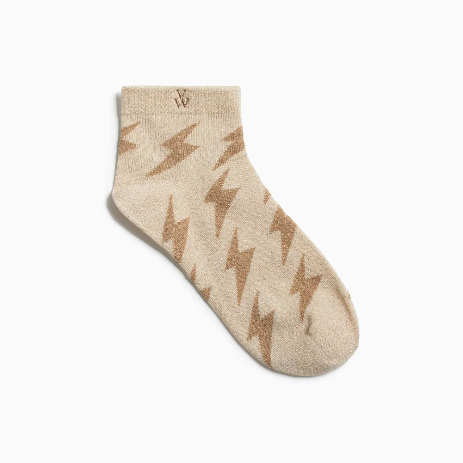 Vanessa Wu Chaussettes>Chaussettes Courtes Rachel Beiges A Eclairs Camel