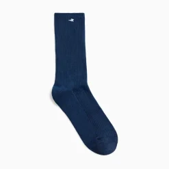 Vanessa Wu Chaussettes>Chaussettes Ella Bleu Marine Cotelees