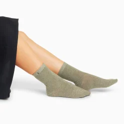 Vanessa Wu Chaussettes>Chaussettes Quinn Kaki Et Or Paillete