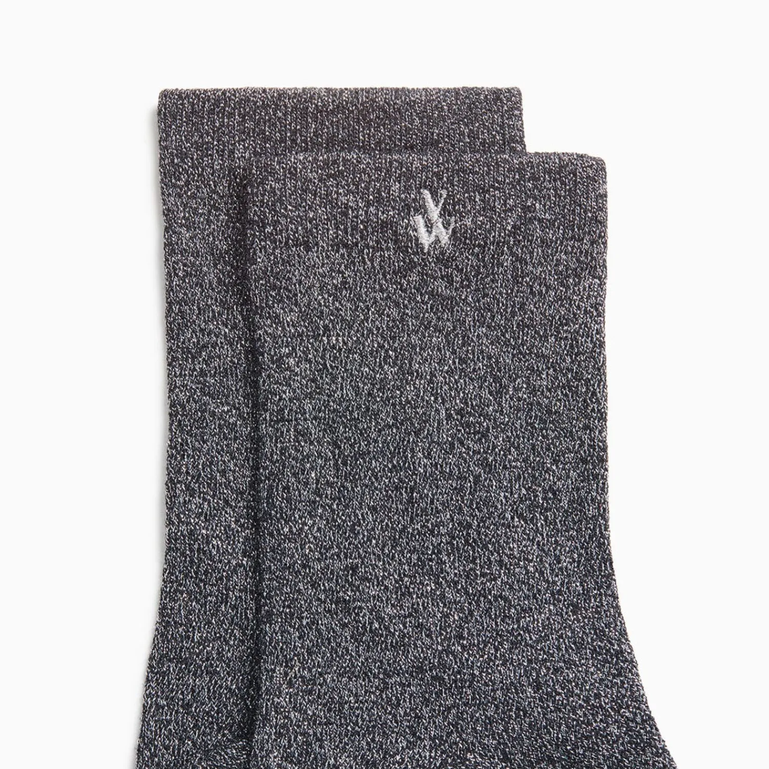 Vanessa Wu Chaussettes>Chaussettes Quinn Noir Et Argent Paillete