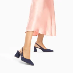 Vanessa Wu Escarpins>Escarpins Slingback Lara Marine A Bout Pointu