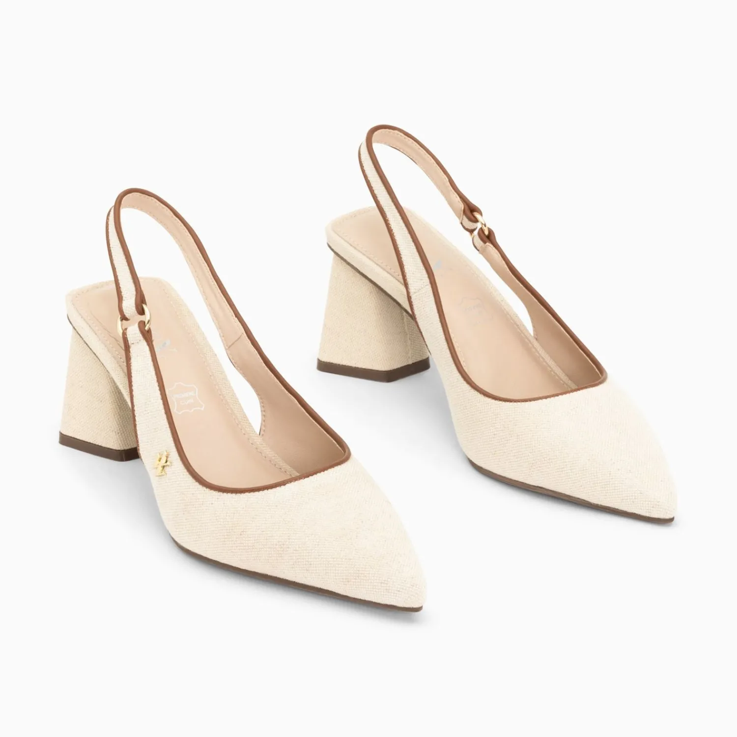 Vanessa Wu Escarpins>Escarpins Slingback Lara Beiges A Bout Pointu
