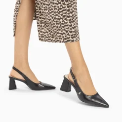 Vanessa Wu Escarpins>Escarpins Slingback Lara Noirs A Bout Pointu