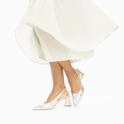 Vanessa Wu Escarpins>Escarpins Slingback Lara Argent A Bout Pointu