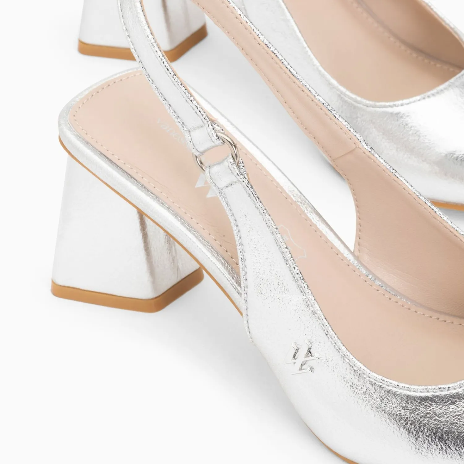 Vanessa Wu Escarpins>Escarpins Slingback Lara Argent A Bout Pointu