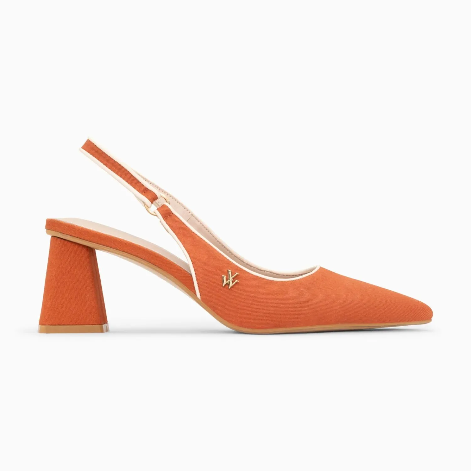 Vanessa Wu Escarpins>Escarpins Slingback Lara Orange A Bout Pointu