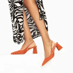 Vanessa Wu Escarpins>Escarpins Slingback Lara Orange A Bout Pointu