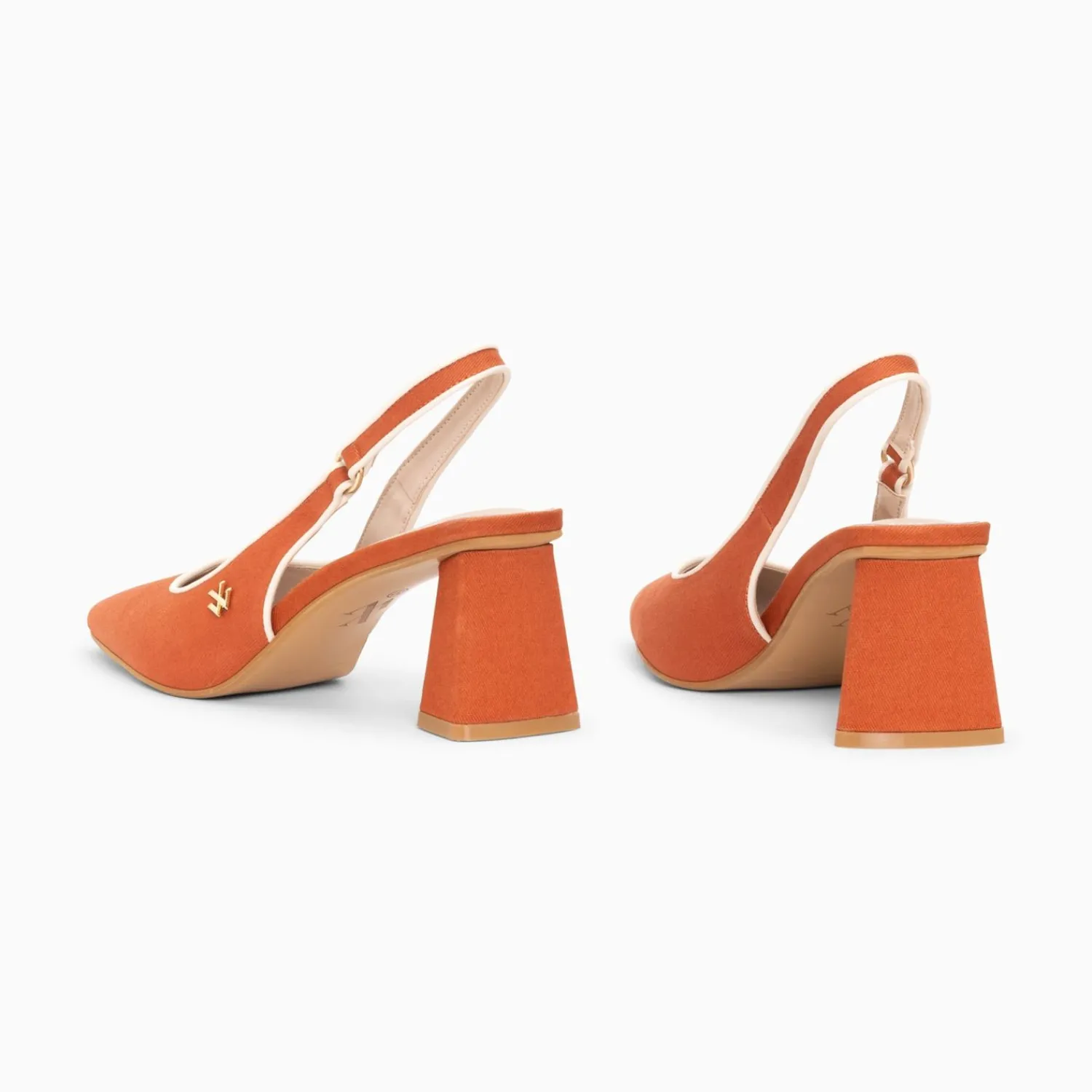 Vanessa Wu Escarpins>Escarpins Slingback Lara Orange A Bout Pointu