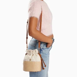 Vanessa Wu Sacs>Mini Panier Bourse Lilly Beige