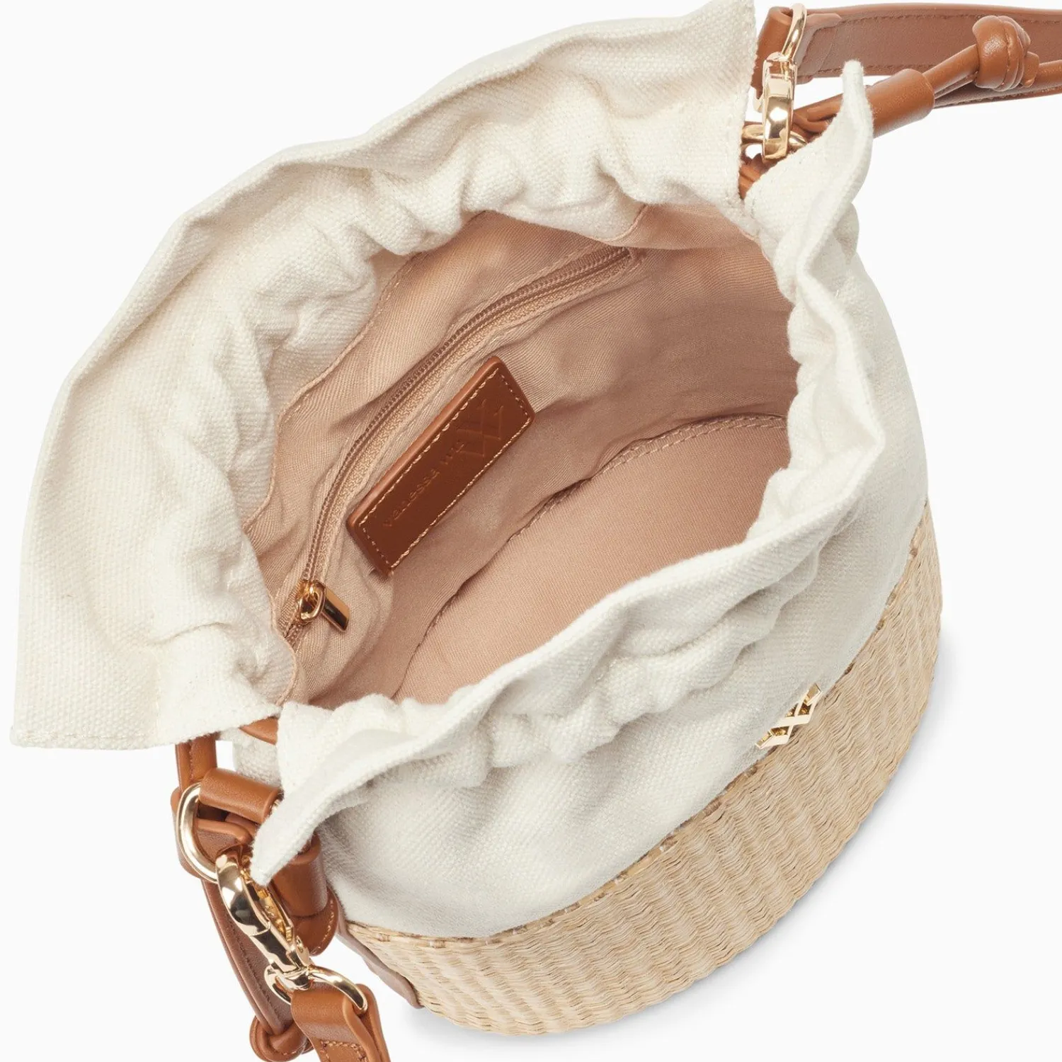 Vanessa Wu Sacs>Mini Panier Bourse Lilly Beige