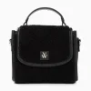 Vanessa Wu Sacs>Mini Sac A Main Victoria Noir En Faux Shearling