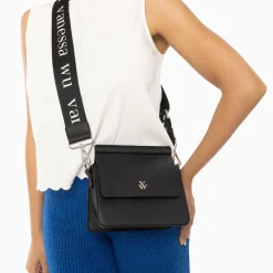 Vanessa Wu Sacs>Mini Sac Trapeze Aurelie Noir A Bandouliere