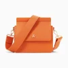 Vanessa Wu Sacs>Mini Sac Trapeze Aurelie Orange A Bandouliere
