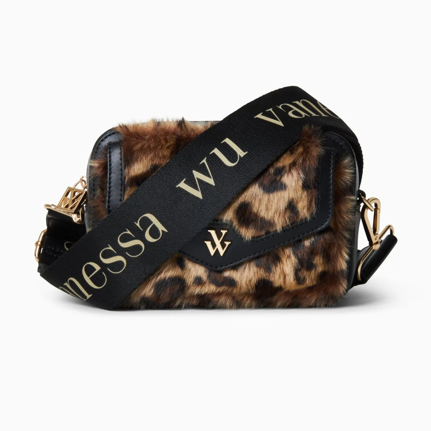 Vanessa Wu Sacs>Mini Sacoche Daniela Leopard En Fausse Fourrure