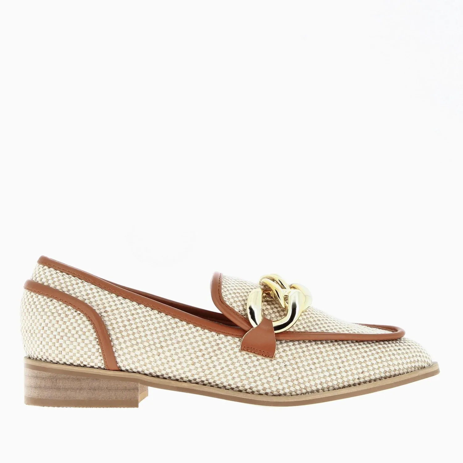 Vanessa Wu Mocassins, Derbies, Ballerines>Mocassins Barbara Beiges A Chaine Or