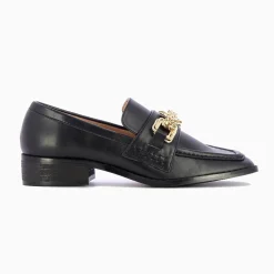 Vanessa Wu Mocassins, Derbies, Ballerines>Mocassins Denise Noirs A Chaine Or Multi-Maillons