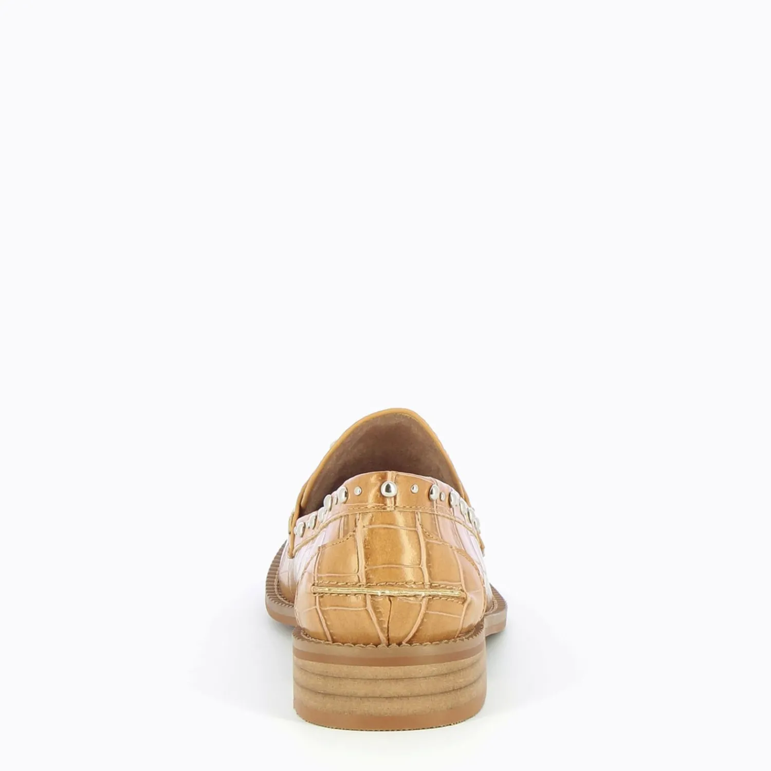 Vanessa Wu Mocassins, Derbies, Ballerines>Mocassins Nadege Camel Effet Croco A Clous