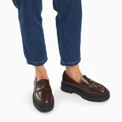 Vanessa Wu Mocassins, Derbies, Ballerines>Mocassins Rosalie Marron A Plateforme Crantee
