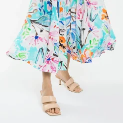 Vanessa Wu Sandales À Talon, Compensées>Mules Elia Rose Pale A Brides Rembourrees