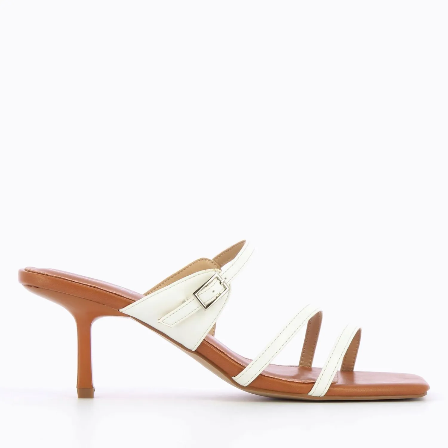 Vanessa Wu Sandales À Talon, Compensées>Mules Kitten Heel Axelle Blanches