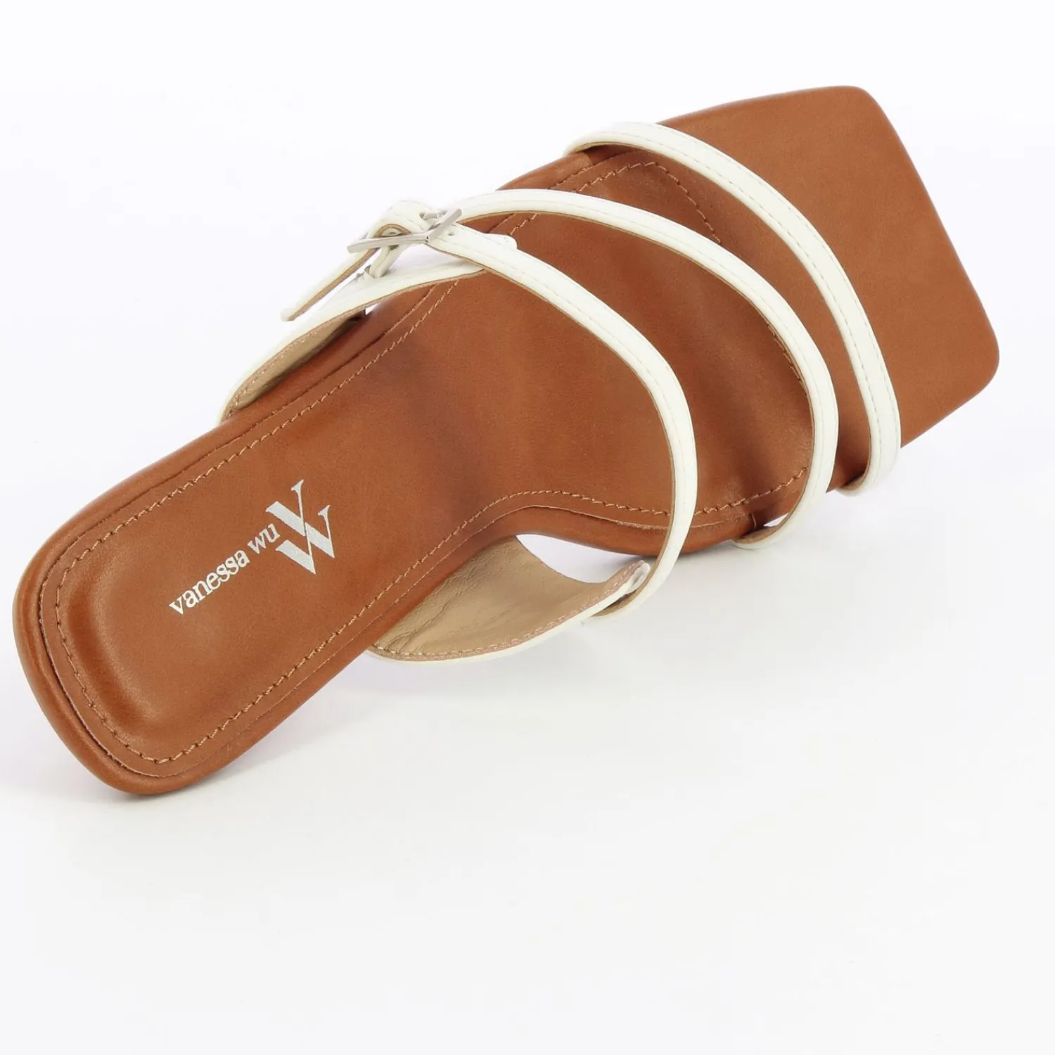 Vanessa Wu Sandales À Talon, Compensées>Mules Kitten Heel Axelle Blanches