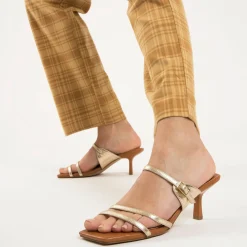 Vanessa Wu Sandales À Talon, Compensées>Mules Kitten Heel Axelle Or