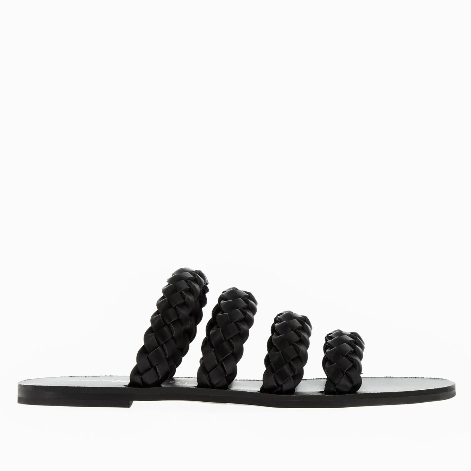 Vanessa Wu Sandales Plates>Mules Mila A Brides Tressees Noires