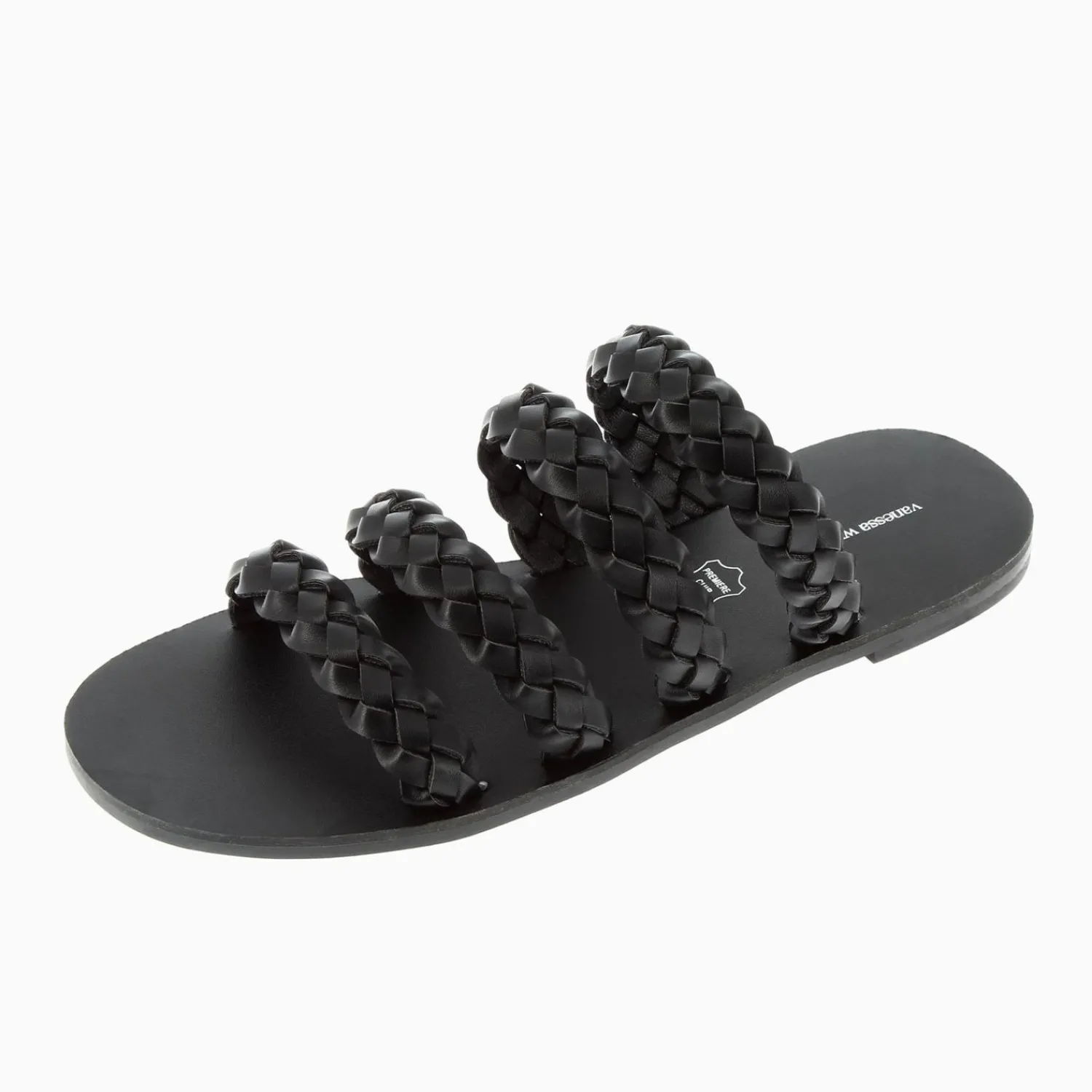 Vanessa Wu Sandales Plates>Mules Mila A Brides Tressees Noires