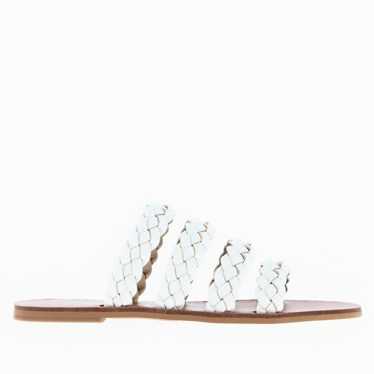 Vanessa Wu Sandales Plates>Mules Mila A Brides Tressees Blanches