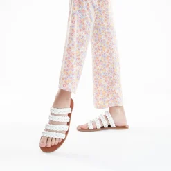 Vanessa Wu Sandales Plates>Mules Mila A Brides Tressees Blanches