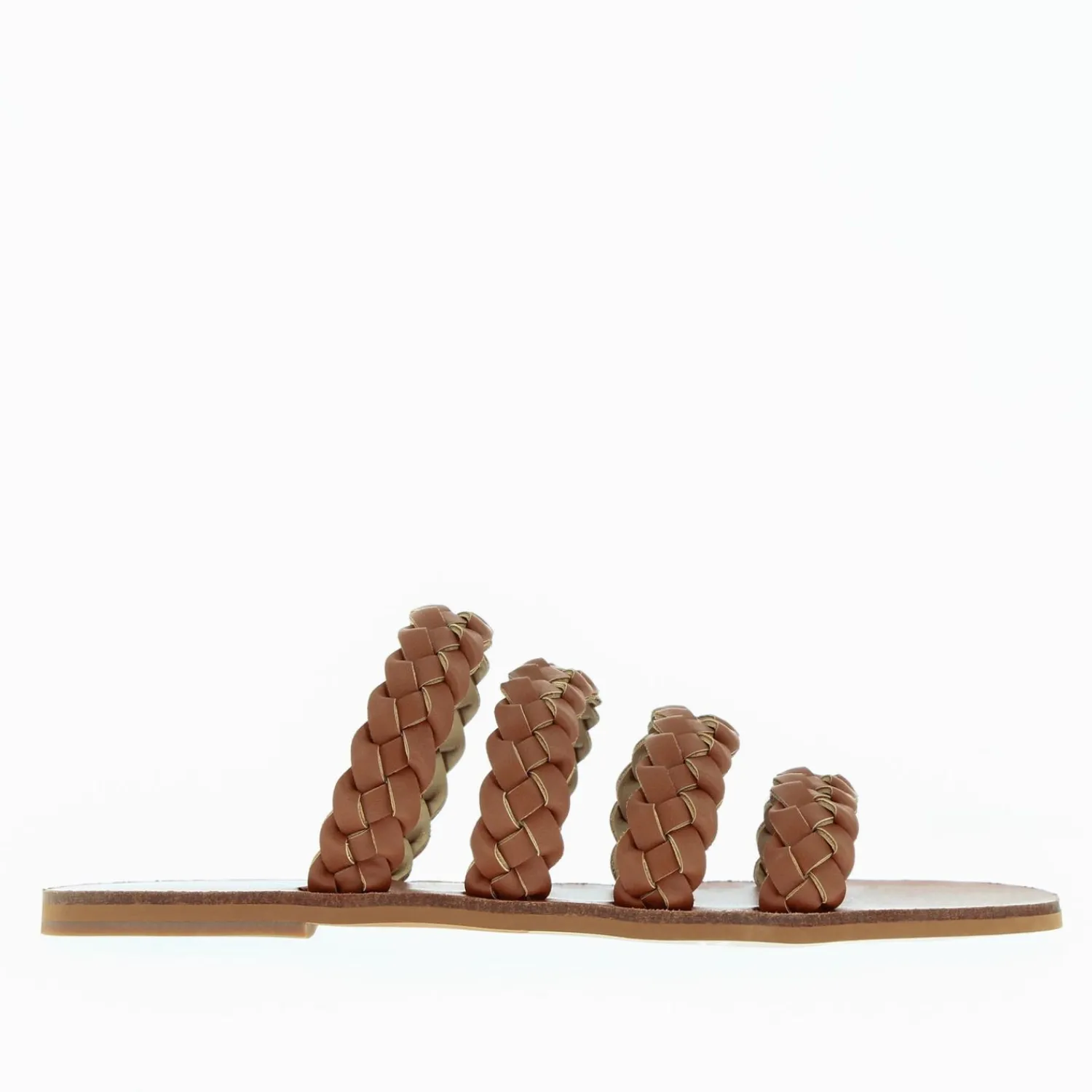Vanessa Wu Sandales Plates>Mules Mila A Brides Tressees Camel