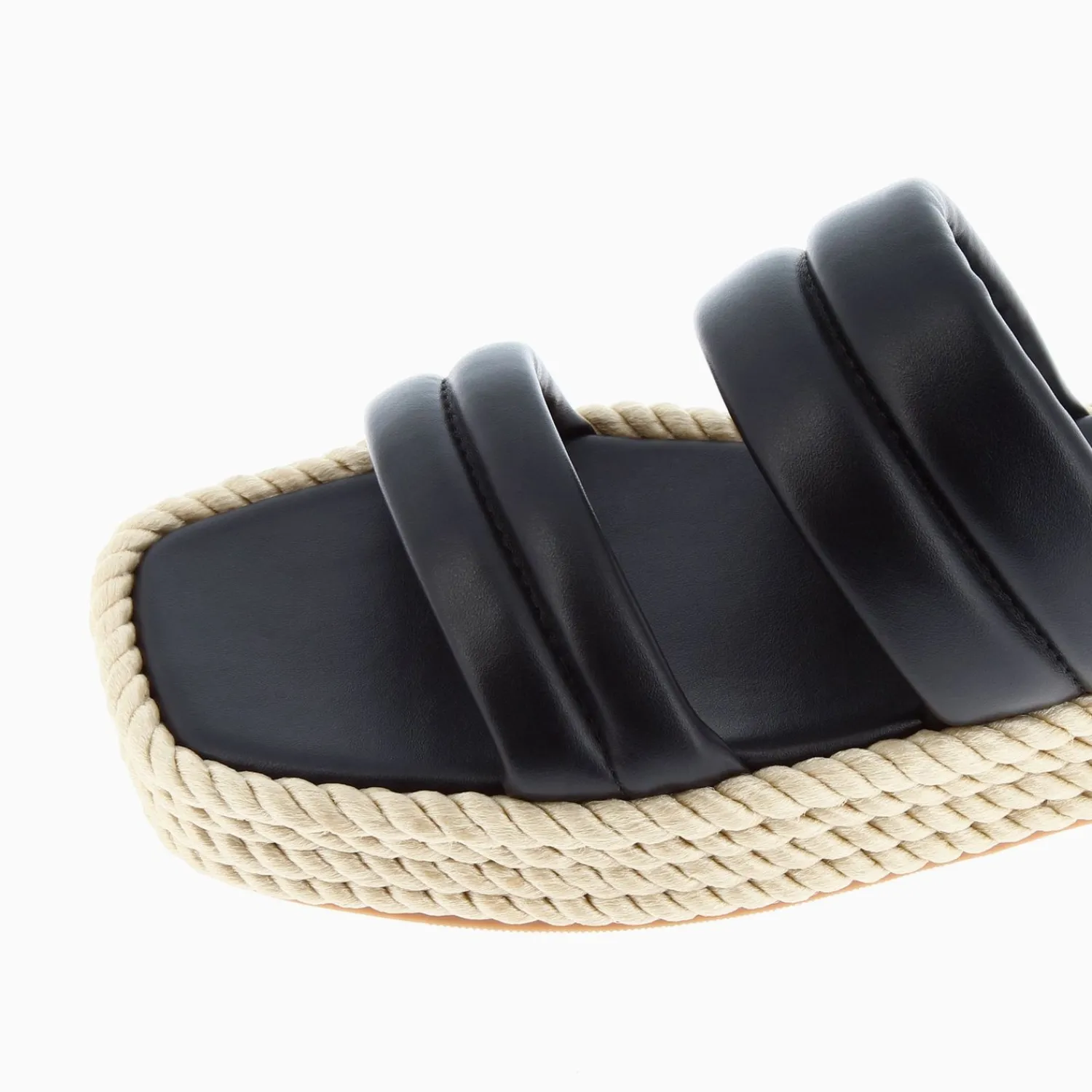 Vanessa Wu Sandales Plates>Mules Nala Noires A Plateforme Cordes