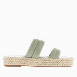 Vanessa Wu Sandales Plates>Mules Nala Vert Pastel A Plateforme Cordes