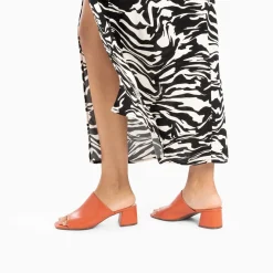 Vanessa Wu Sandales À Talon, Compensées>Mules Peep-Toe Helene Brique A Talon