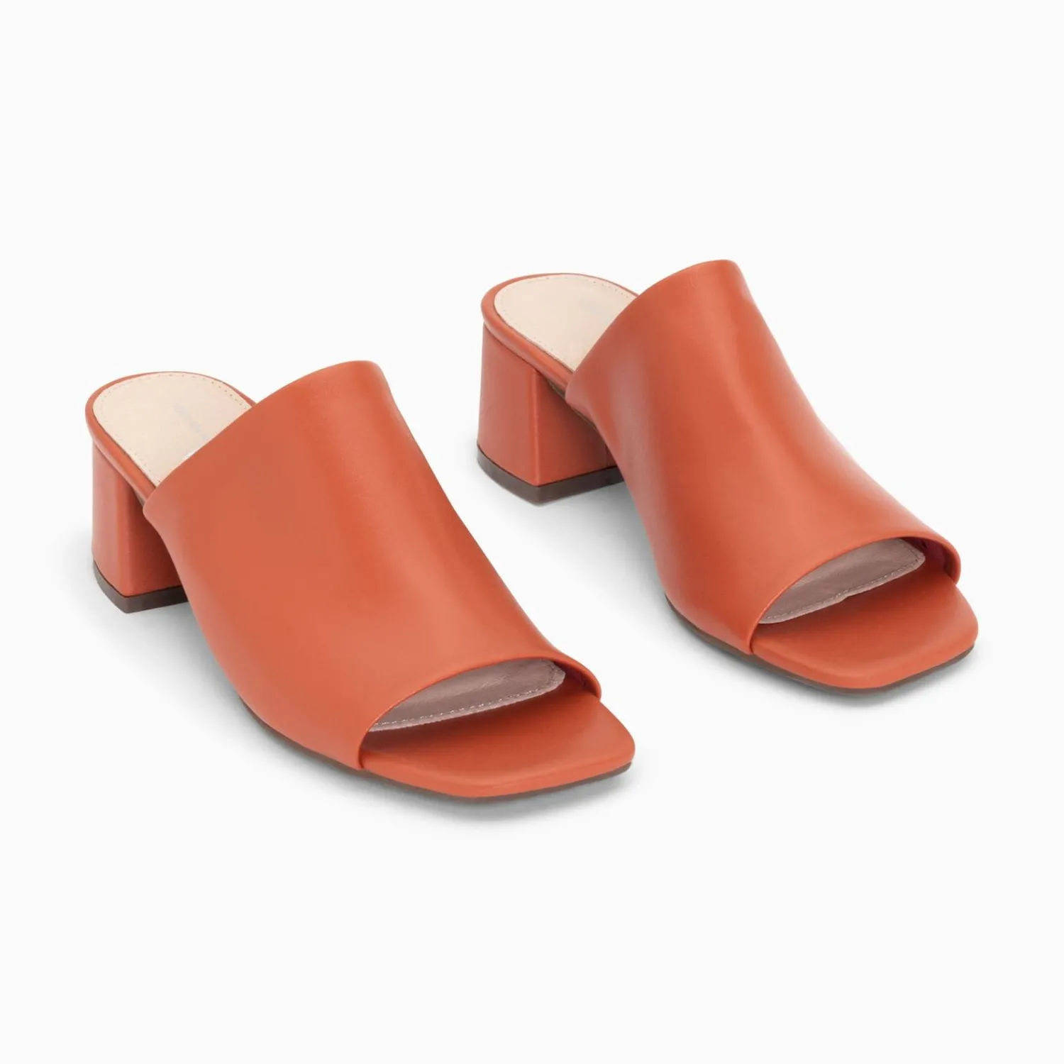 Vanessa Wu Sandales À Talon, Compensées>Mules Peep-Toe Helene Brique A Talon