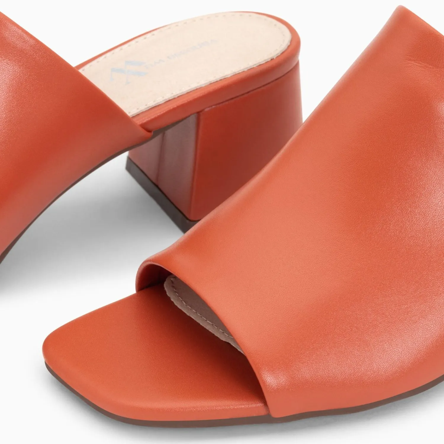 Vanessa Wu Sandales À Talon, Compensées>Mules Peep-Toe Helene Brique A Talon