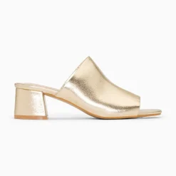 Vanessa Wu Sandales À Talon, Compensées>Mules Peep-Toe Helene Or A Talon