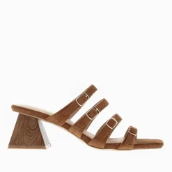Vanessa Wu Sandales À Talon, Compensées>Mules Vera Multibrides Cafe A Talon Pyramide