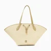 Vanessa Wu Sacs>Panier Oversize Vivienne En Raphia Beige A Details Kaki
