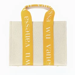 Vanessa Wu Sacs>Petit Sac A Main Shopper Ophra Beige Et Jaune