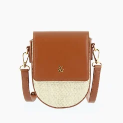 Vanessa Wu Sacs>Petit Sac Armelle Camel Et Beige A Bandouliere