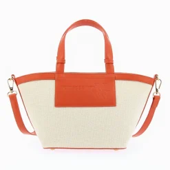 Vanessa Wu Sacs>Petit Sac Cabas Trapeze Eve Beige Et Orange