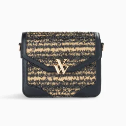 Vanessa Wu Sacs>Petit Sac Cartable Aline Noir Et Beige