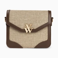 Vanessa Wu Sacs>Petit Sac Cartable Blair Marron En Tweed