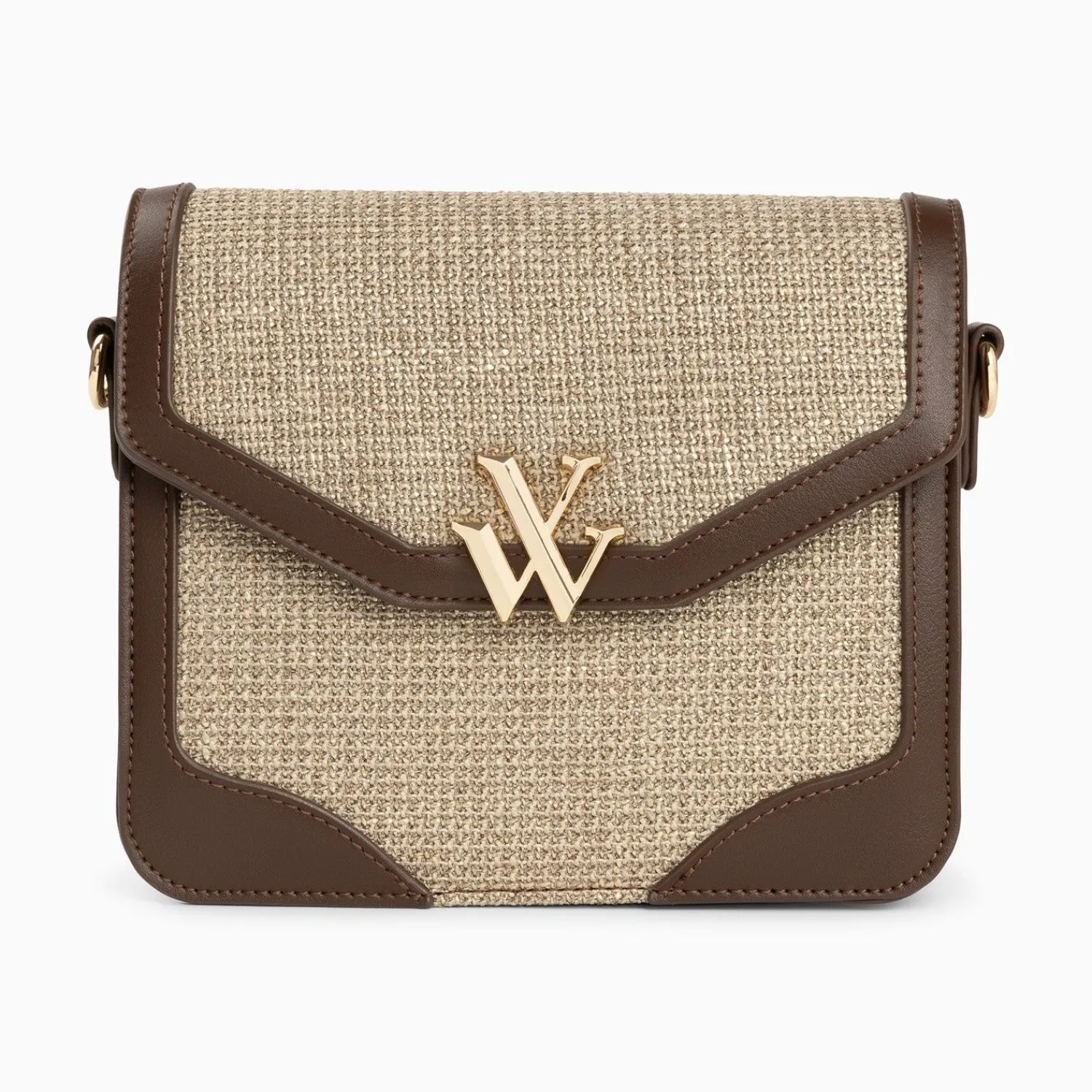 Vanessa Wu Sacs>Petit Sac Cartable Blair Marron En Tweed
