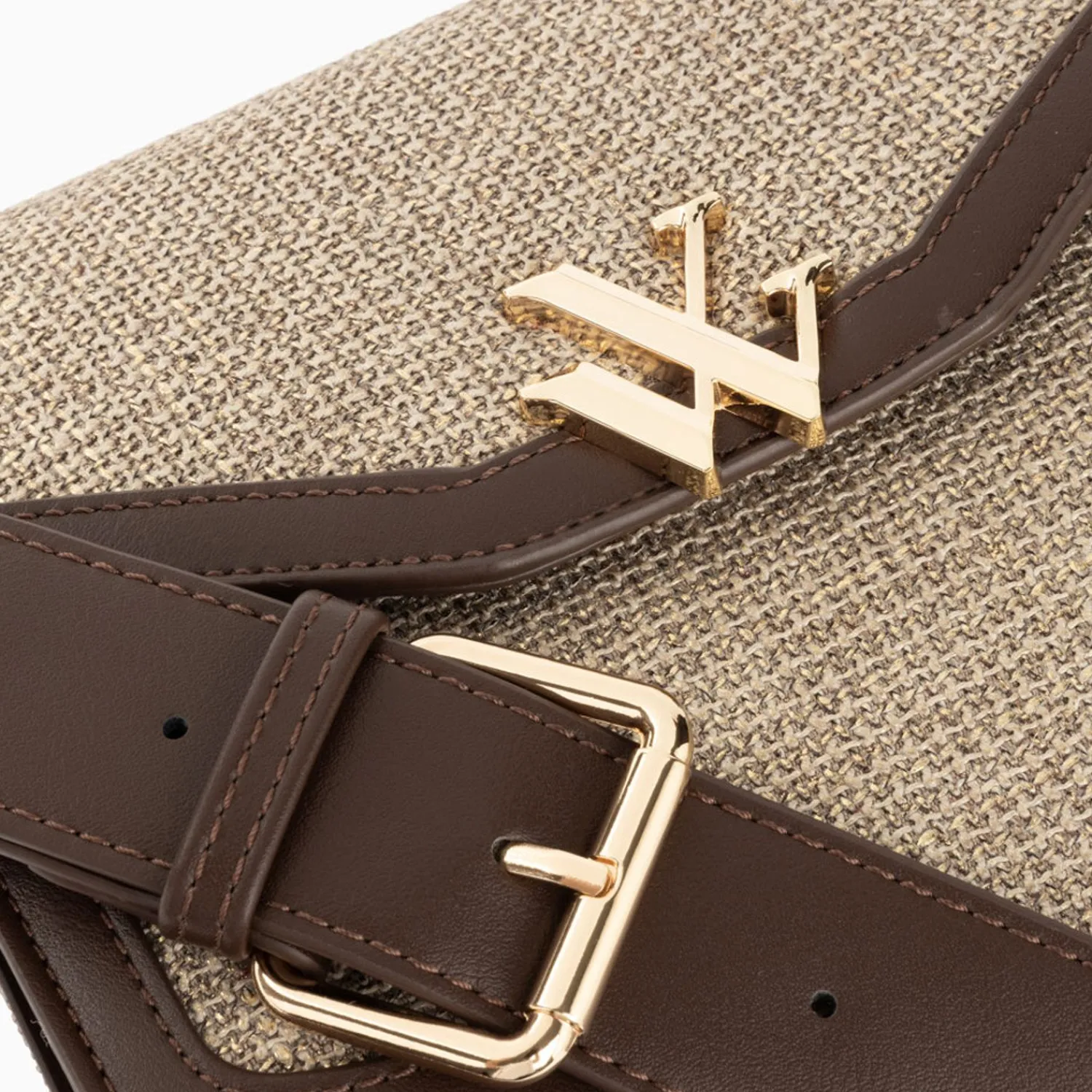 Vanessa Wu Sacs>Petit Sac Cartable Blair Marron En Tweed