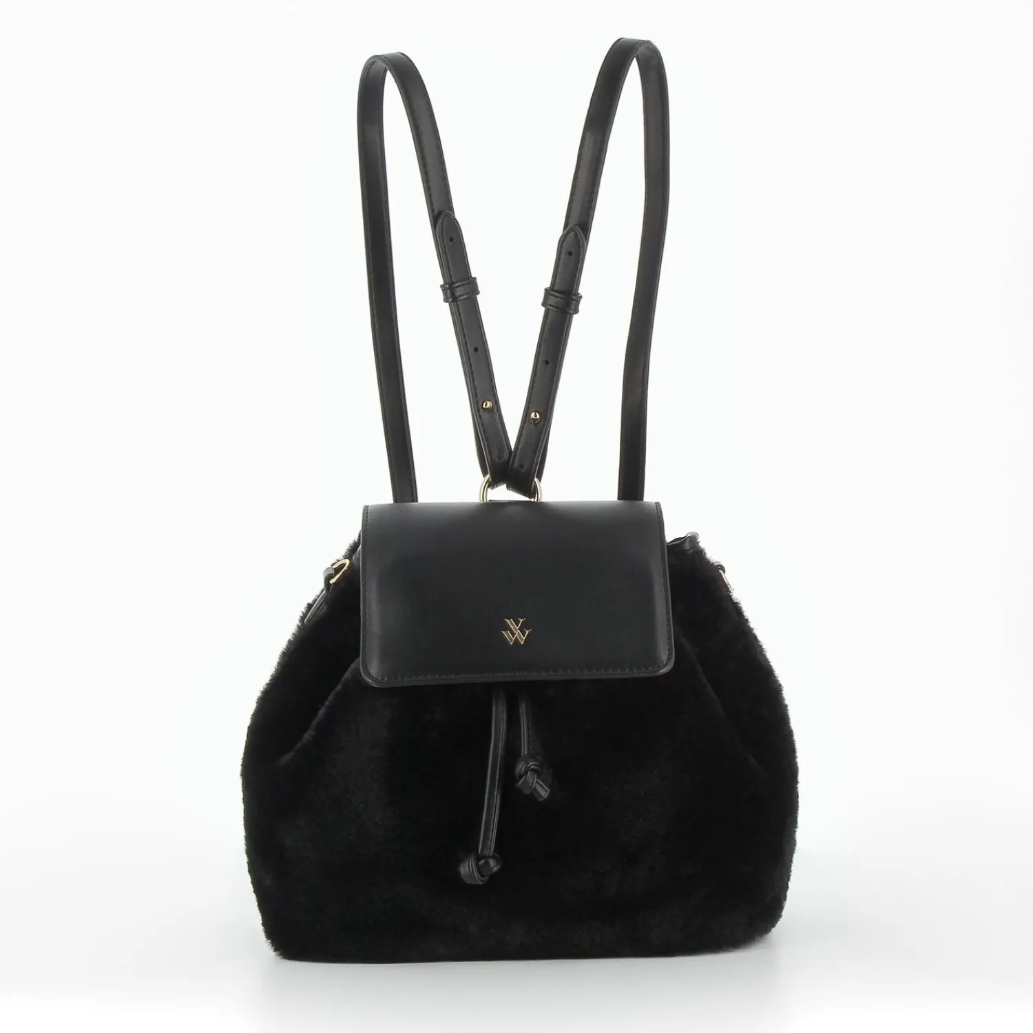 Vanessa Wu Sacs>Sac A Dos Edith Noir En Fausse Fourrure